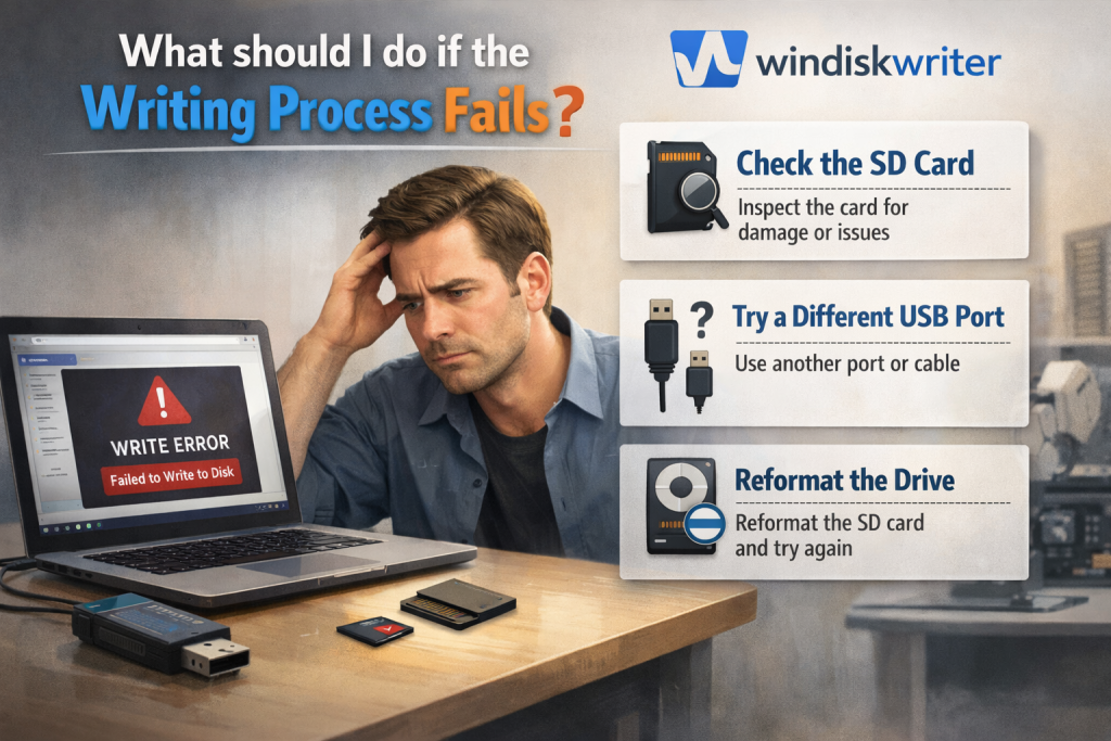 What should I do if the writing process fails